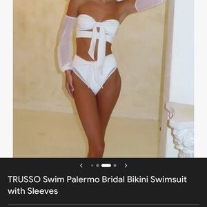 Russ Elegant White Bikini with Sleeves